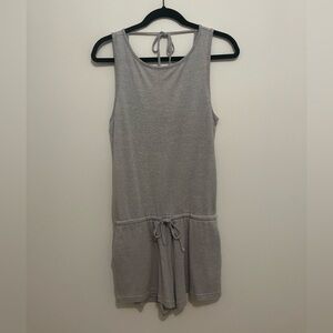 prAna Sylvie Romper Gray & White Striped Size Small
